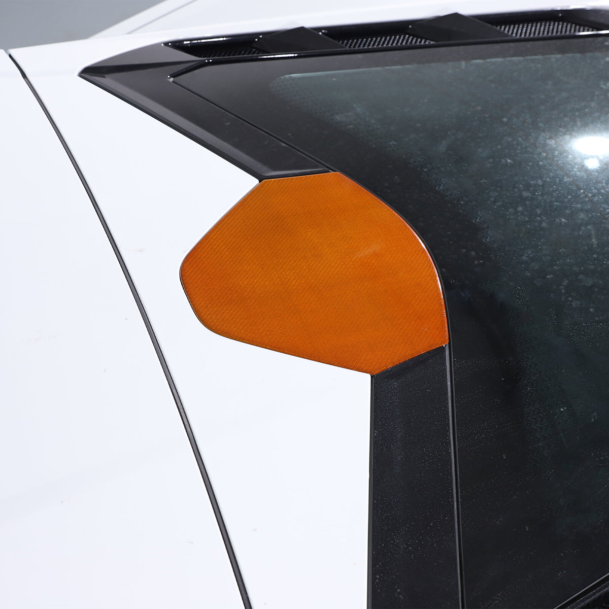 Yellow Carbon Fiber Rear Window Cover Trim For Corvette C8 Coupe 2020-26 14