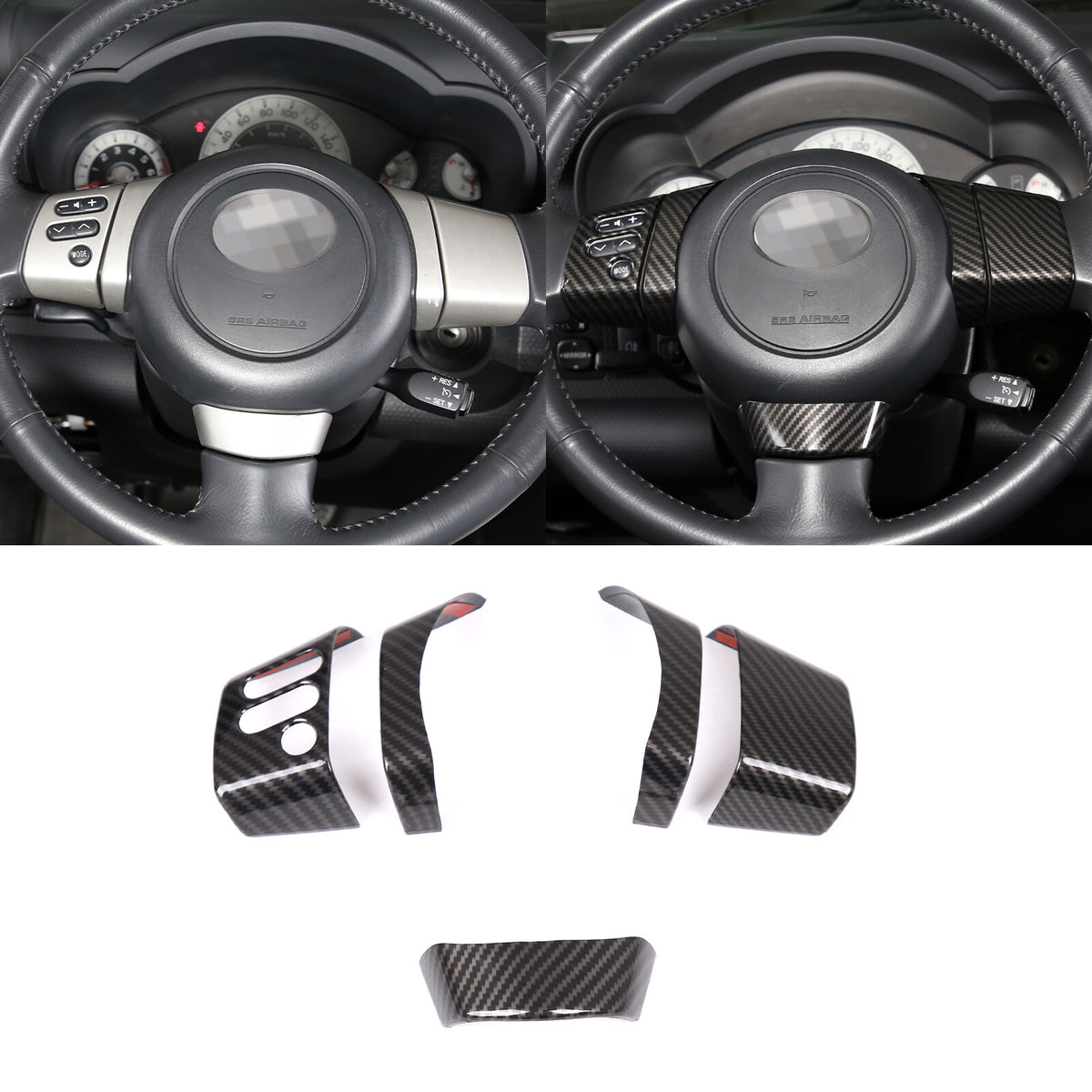ABS Carbon Fiber Full Interior Center Decoration Trim Kit For FJ Cruiser 2007-21 - Styles 1-5 4