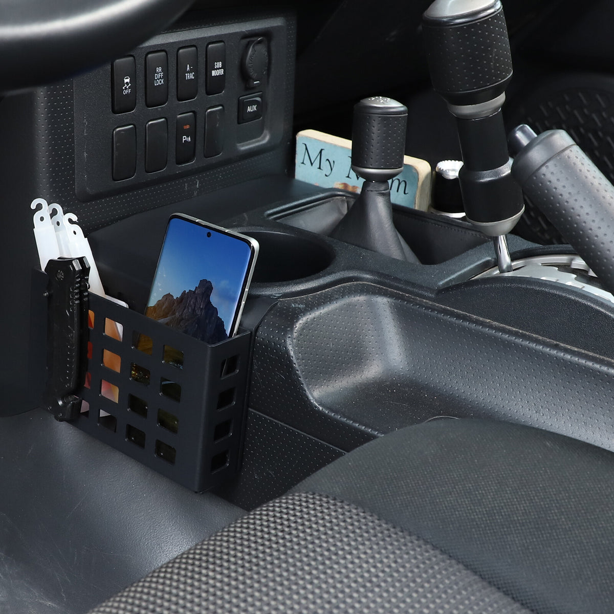 Interior Gear Shift Side Storage Box Two Baskets For Toyota FJ Cruiser 2007-21 7