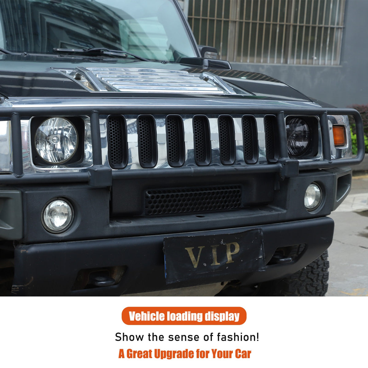 Black ABS Front Grille Anti-Insect Bug Screen Trim For Hummer H2 2003-2007 16