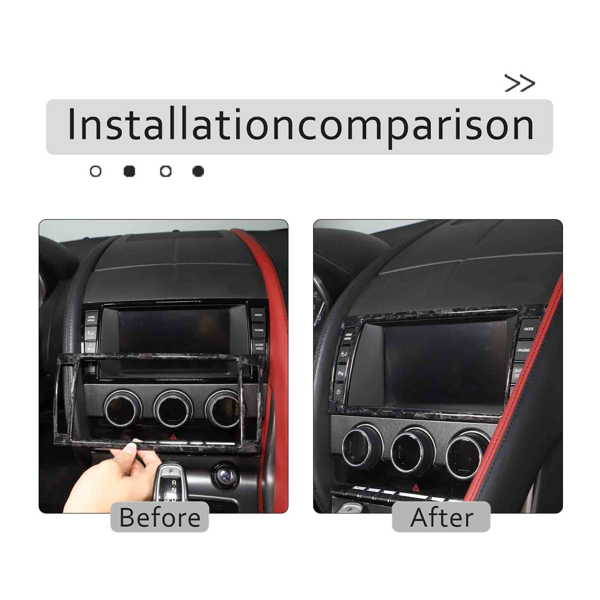 Forged Carbon Fiber Center Console Dashboard Display Trim For Jaguar F-Type 13+ 5