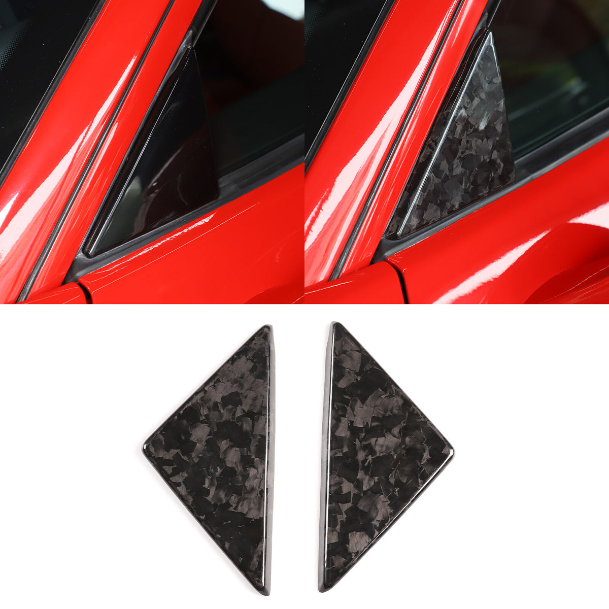Forged Real Carbon Window Front Triangle Cover Trim For For Ferrari 458 11-16 2