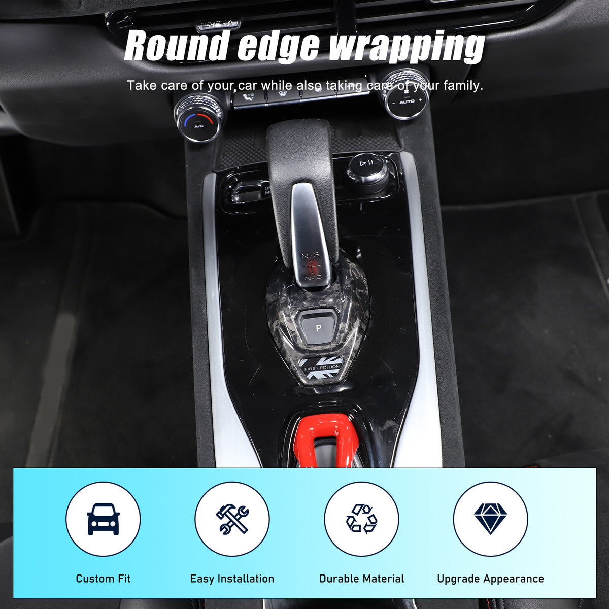 Forged Carbon Fiber Console Gear Base Cover Trim For Lotus Emira V6 I4 2023-2025 7