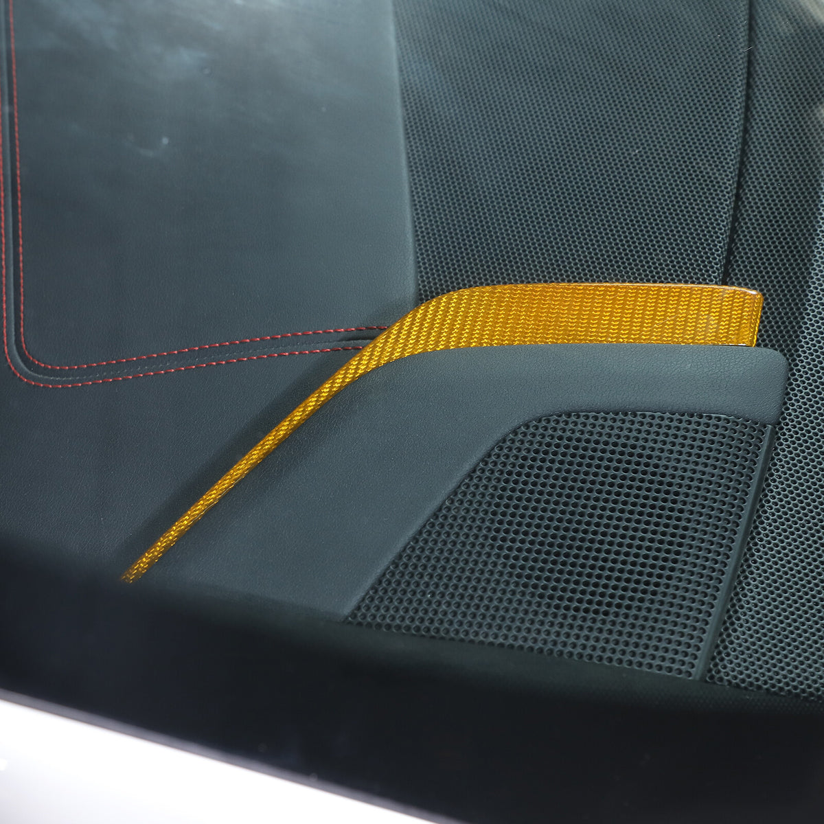 Yellow Carbon Fiber Console Side Dashboard Trim Strip For Corvette C8 20-25 9