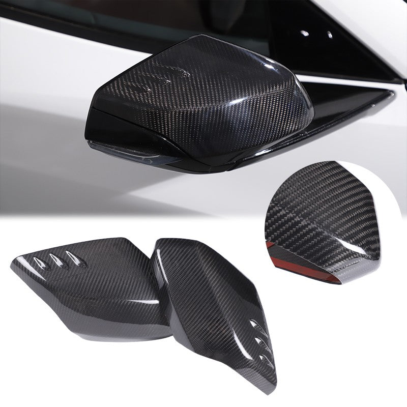 Real Carbon Fiber Side Mirror Air Duct Trim Cover For Corvette C8 2020+ 24