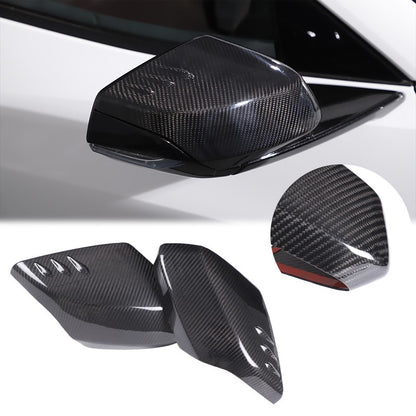 Real Carbon Fiber Side Mirror Air Duct Trim Cover For Corvette C8 2020+ 24