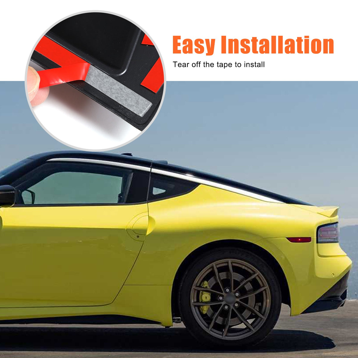 Piano Black Rear Window Triangle Louver Shutter Trim For Nissan 400Z Z34 21+ 4