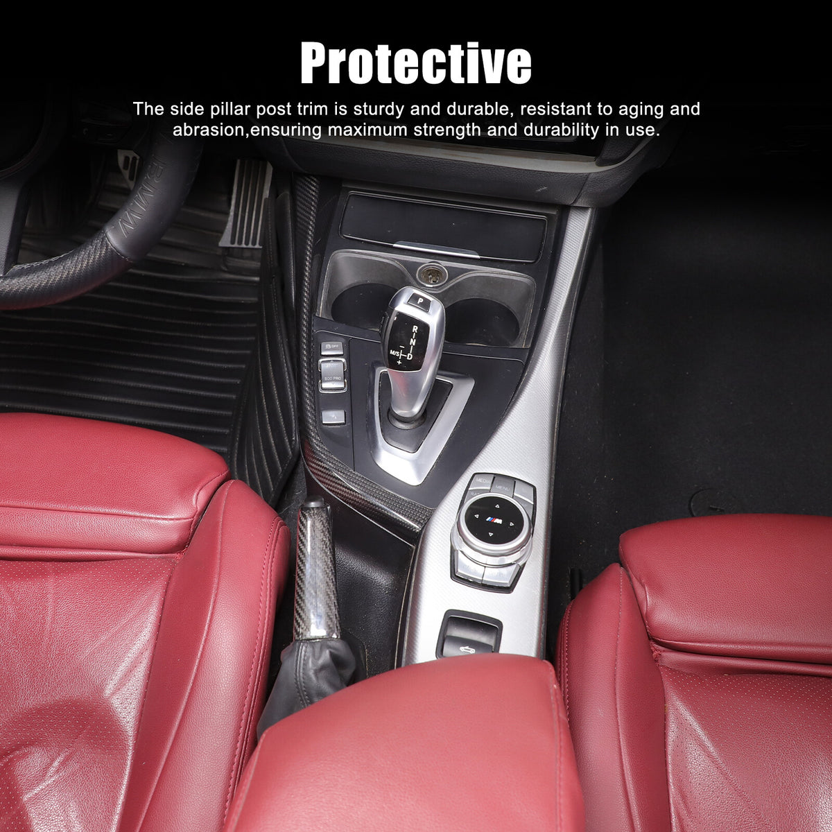 Real Carbon Fiber Gear Shift Side Trim L Strip For BMW 2 Series F22 F23 2014-19 5