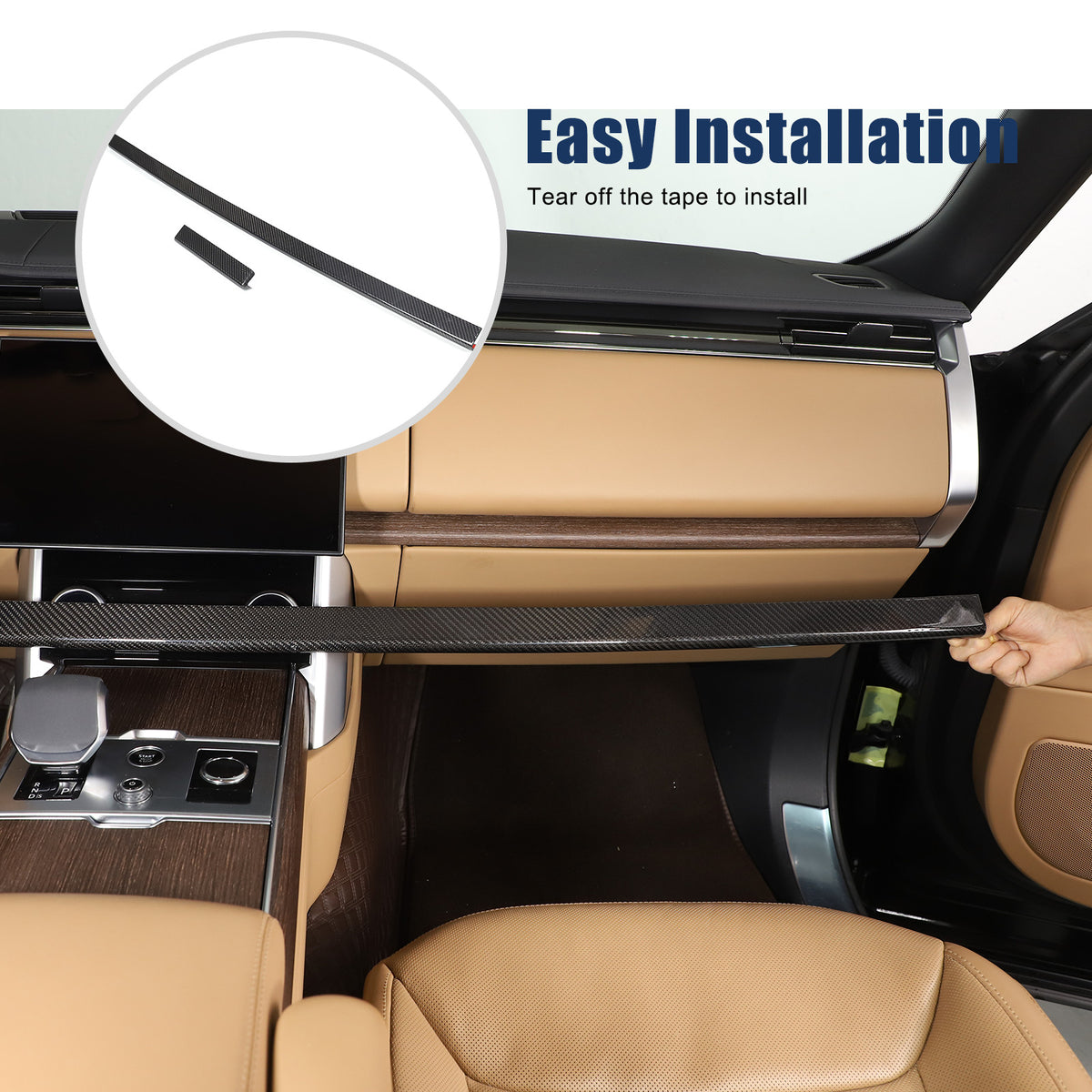 Real Carbon Fiber Dashboard Panel Cover Trim For LR Range Rover Vogue 2023-2024 14