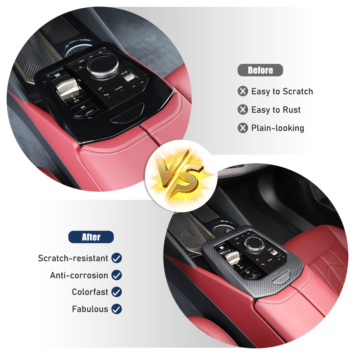 Matte Carbon Fiber Console Gear Panel Trim Cover For BMW 5 Series G60 i5 2024+ 24