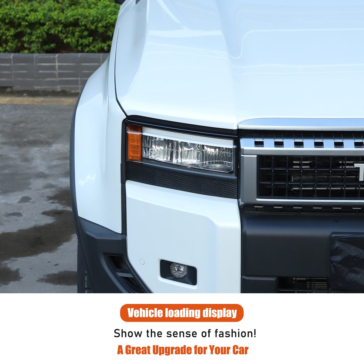 Glossy Piano Black Front Headlight Eyebrow Trim For Toyota Prado LC250 2024+ US 14