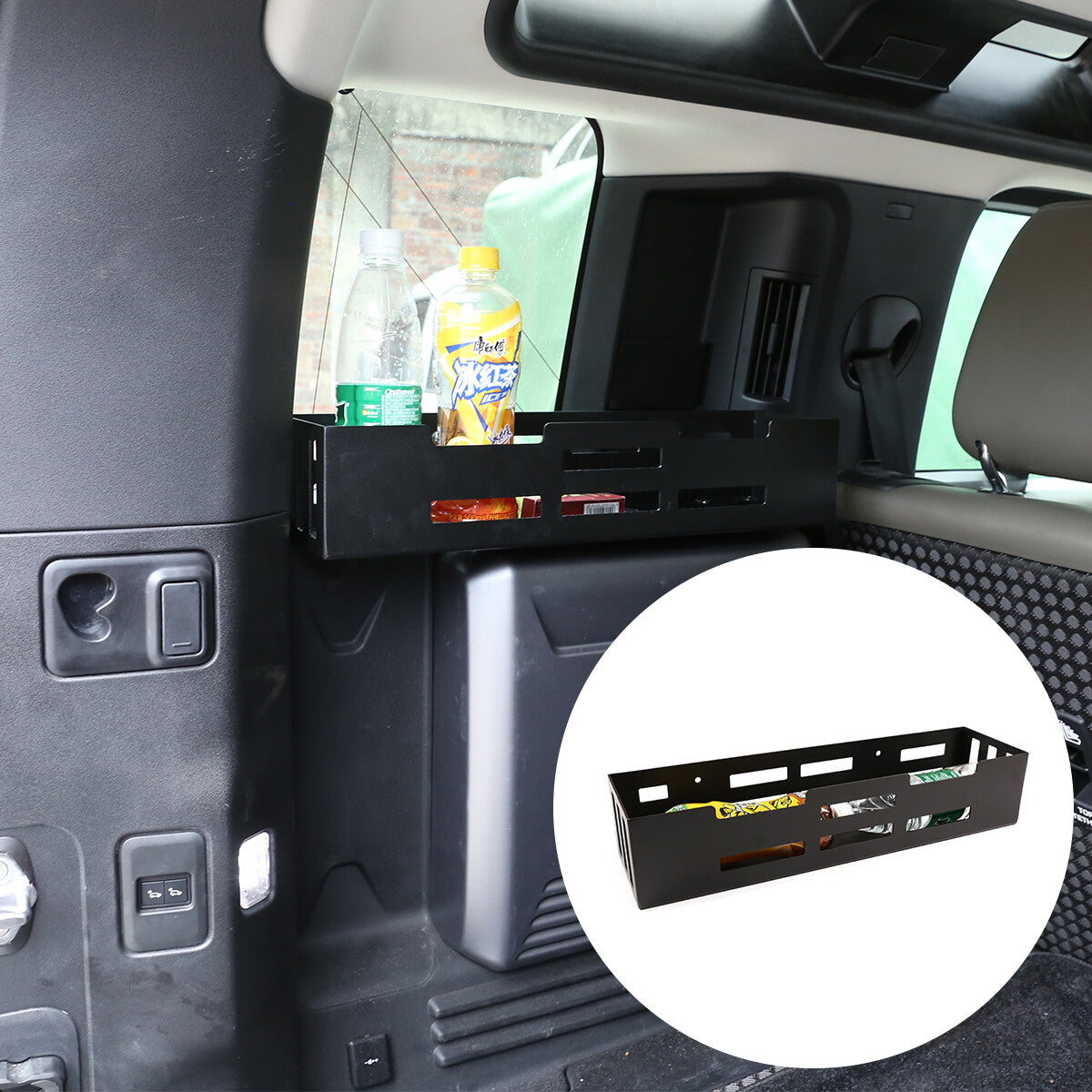 Alloy Rear Trunk Left Side Storage Box Organizer For LR Defender 110 20-21 1