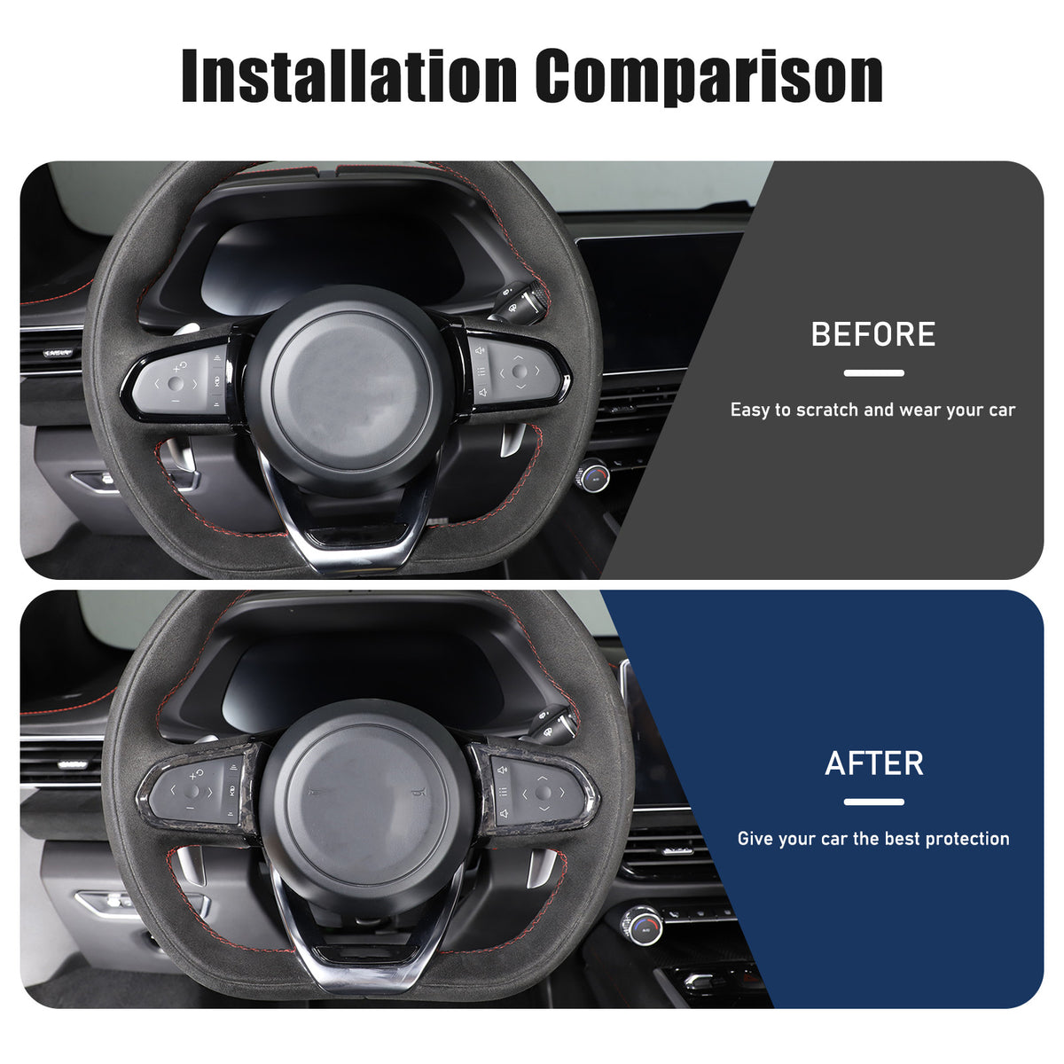 Forged Real Carbon fiber Steering Wheel Button Cover Trim For Lotus EMIRA 21-25 14