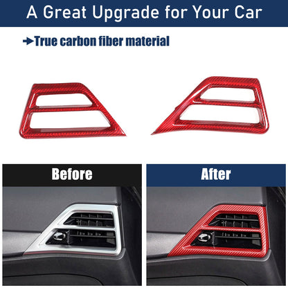 Red Real Carbon Fiber Side Air Vent Trim Cover For BMW 3 Series 2025+ 10