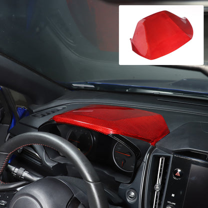 Red Real Carbon Fiber Dashboard Instrument Upper Trim For Subaru WRX VB 2022+ 15