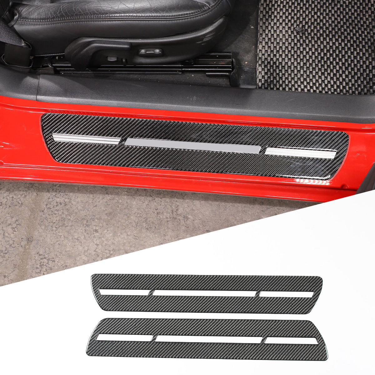 Carbon Fiber Door Sill Pedal Decorative Trim Sticker For Corvette C6 2005-13 US 3