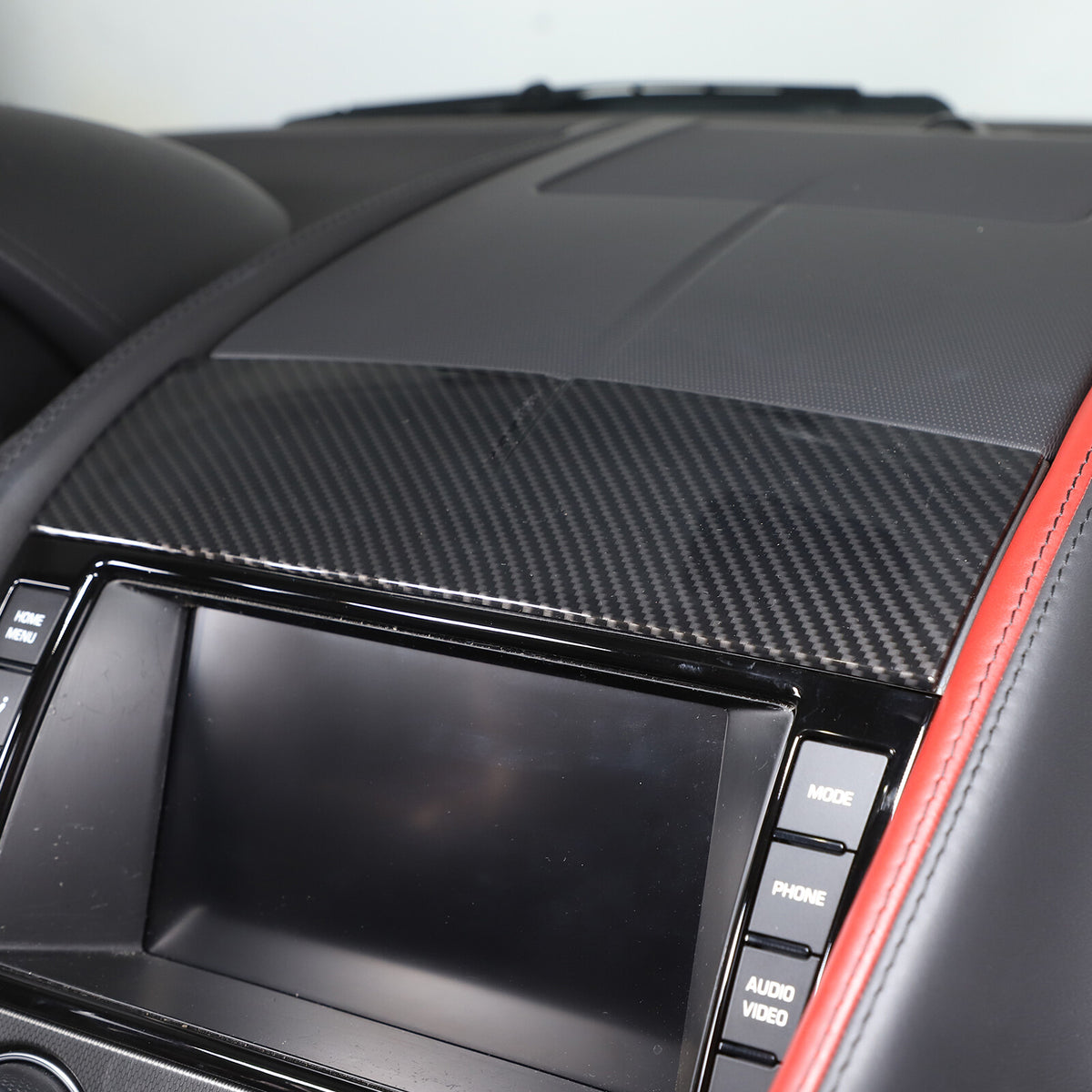 ABS Carbon Fiber Interior Center Console Trim Cover Kit For Jaguar F-TYPE 13-24 11