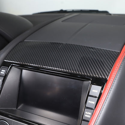 ABS Carbon Fiber Interior Center Console Trim Cover Kit For Jaguar F-TYPE 13-24 11