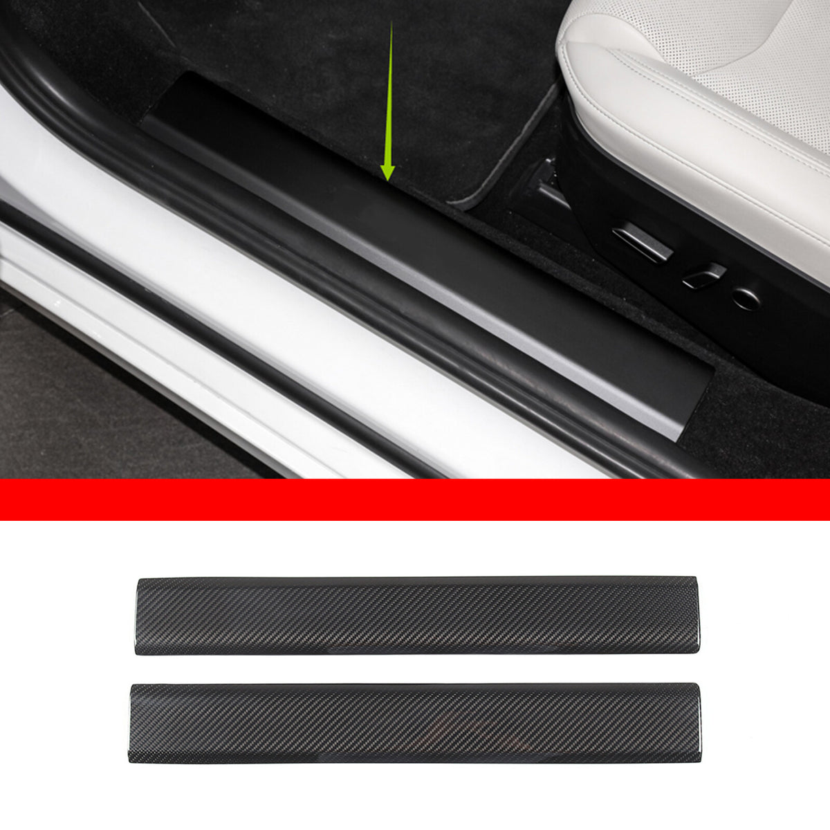 Real Dry Carbon Fiber Center Console Interior Trim Cover For Tesla Model S 23+ 37