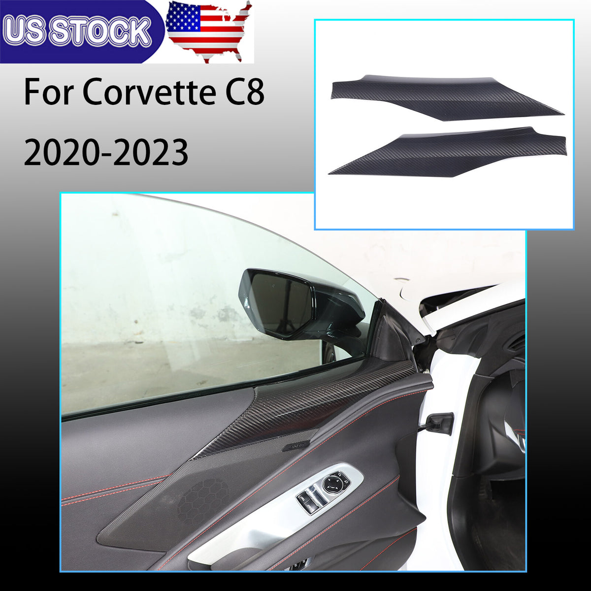 Front Door Hand Rest Panel Trim For Corvette C8 Coupe Convertible Z06 Z51 20+ 1