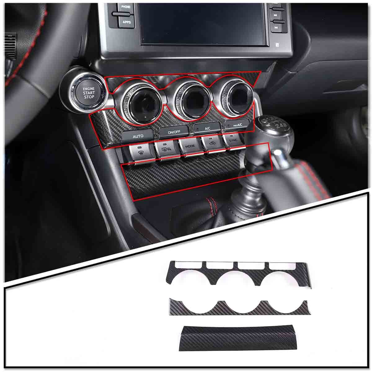 Carbon Fiber Console Air condition Panel Trim For Toyota86 Subaru BRZ 2022 US 1