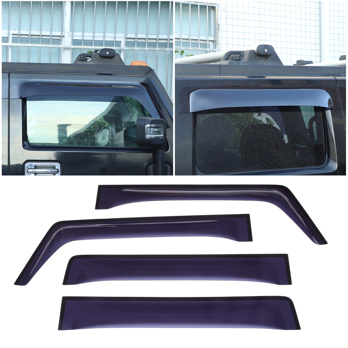 ABS Window Visor Sun Rain Guard Weather Shield For Hummer H2 6