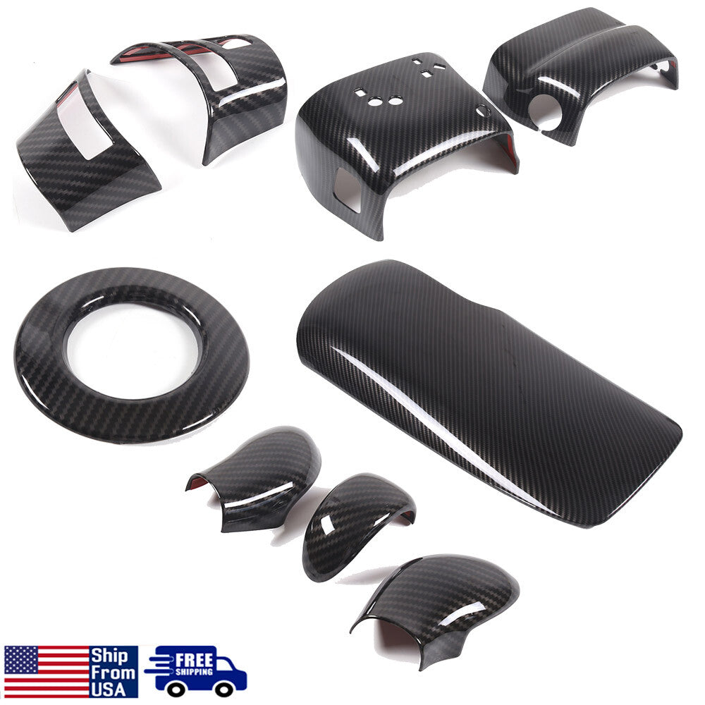 Carbon Fiber ABS Steering Wheel & Armrest Cover Set Kit For Corvette C6 2005-13 1