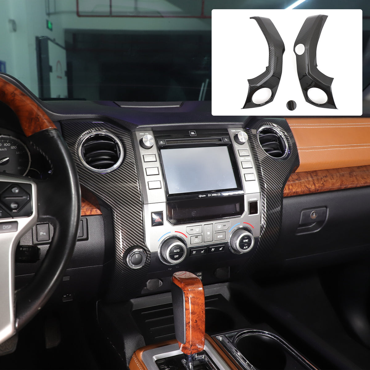 For Toyota Tundra 2014-2021 ABS Carbon Interior Side Air Vent Outlet Covers 23