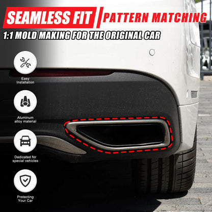 Stainless Steel Glossy Black Quad Exhaust Tailpipe Trim For Lincoln MKZ 2017-21 16