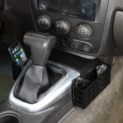Black Interior Gear Shift Storage Box Two Baskets Trim For Hummer H3 05-07 3