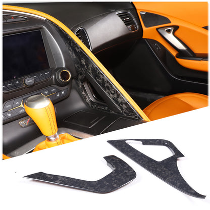 Forged Carbon Fiber Co-pilot center Grab Handle Cover Trim For Corvette C7 14-19 1