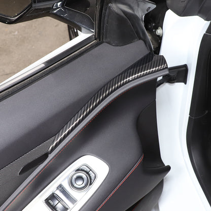 6PCS Carbon Fiber Pattern Interior Door Panel Cover Set For Corvette C8 2020-26 4