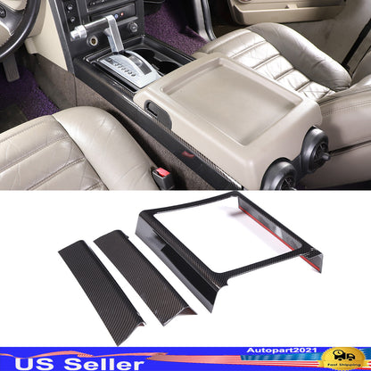 Carbon Fiber Look Interior Gear Shift Side Frame Trim For Hummer H2 2003-2007 1