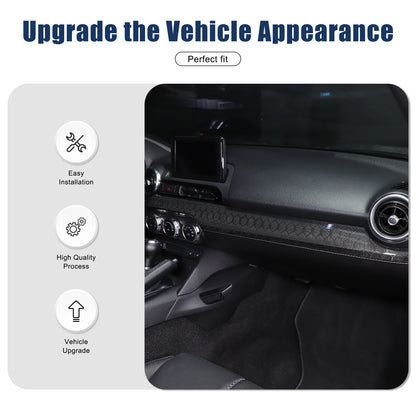 Honeycomb Carbon Fiber Interior Console Panel Trim For Mazda MX-5 Miata 2016-23 23