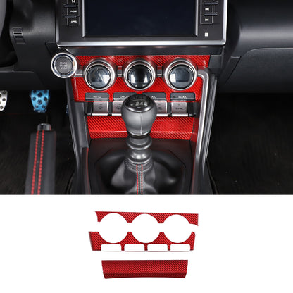 Red Real Carbon Fiber Interior Center Console Trim Set Kit For Subaru BRZ 22+ 120