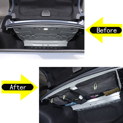 Black Rear Trunk Hanging Storage Bag Organizer For BMW 5 Series G60 i5 2024+ 23