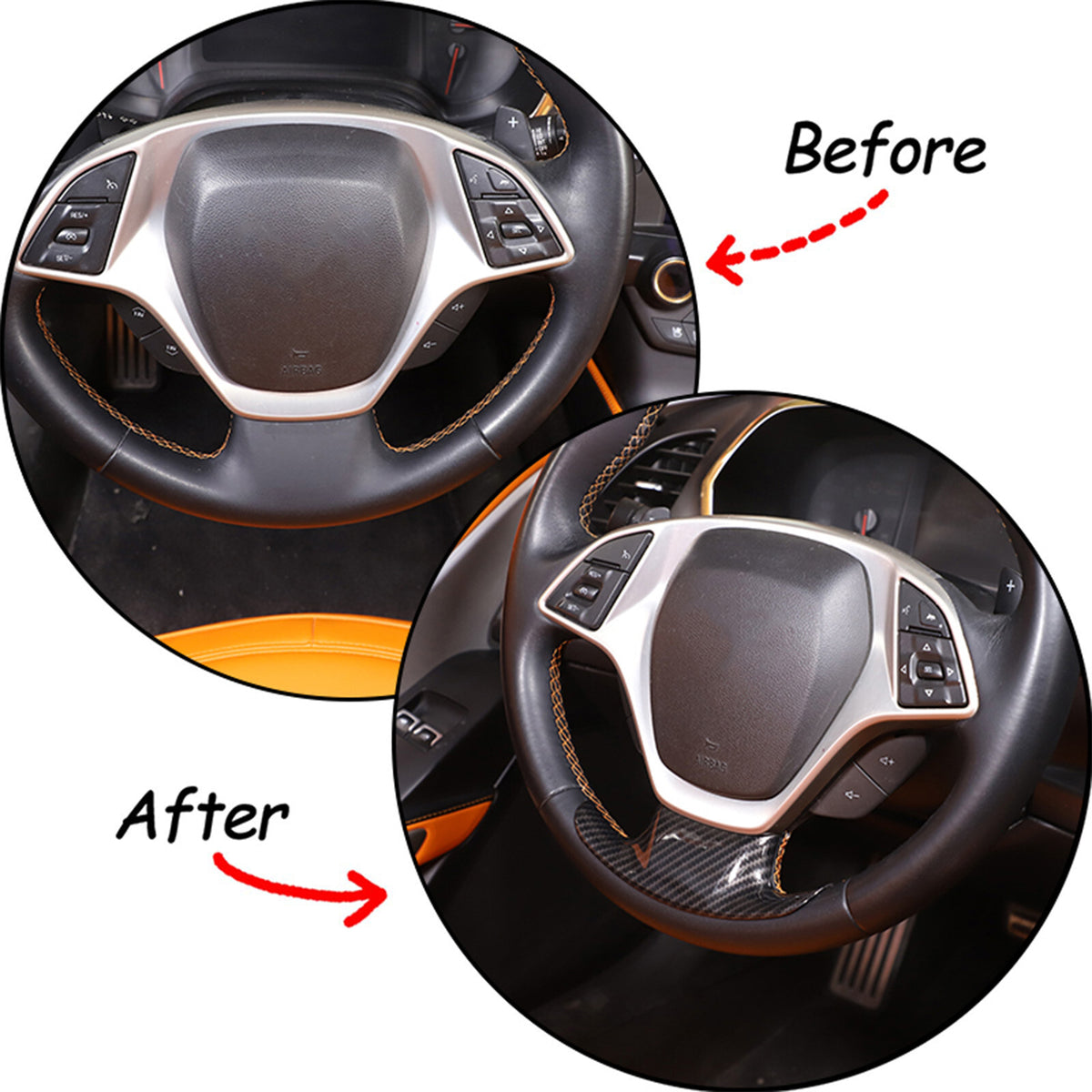 ABS Carbon Fiber Interior Center Console Panel Trim Set For Corvette C7 2014-19 - Variants 1-5 17