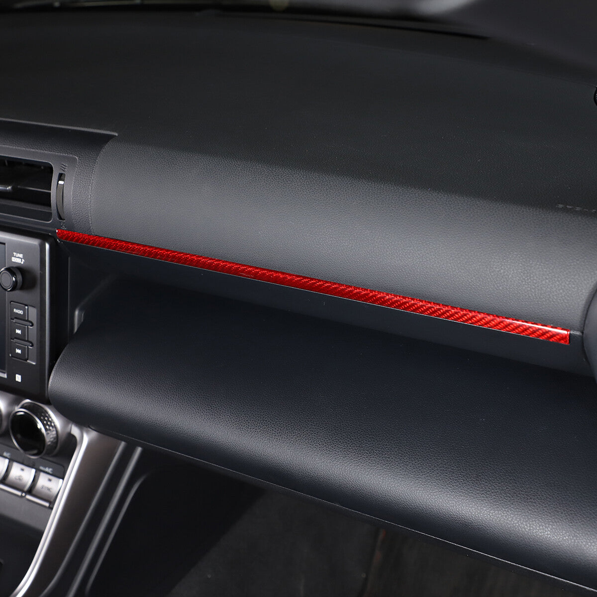 Red Real Carbon Fiber Interior Center Console Trim Set Kit For Subaru BRZ 22+ 132