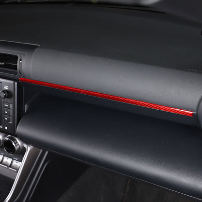 Red Real Carbon Fiber Interior Center Console Trim Set Kit For Subaru BRZ 22+ 132