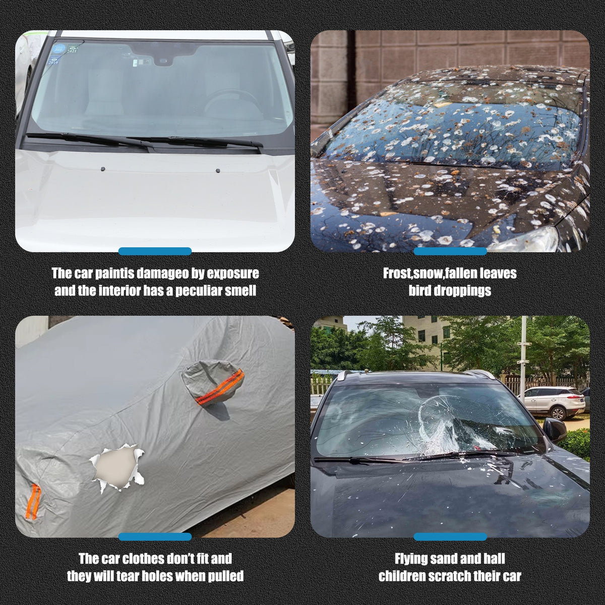 Car Protection Cover Waterproof Sun UV Snow Resistant For Fiat 500 2010-2022 US 18