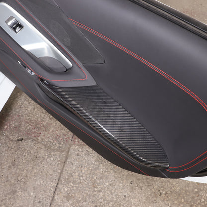Real Carbon Fiber Car Door Armrest Cover Trim For Corvette C8 Z51 Z06 20-23 US 7