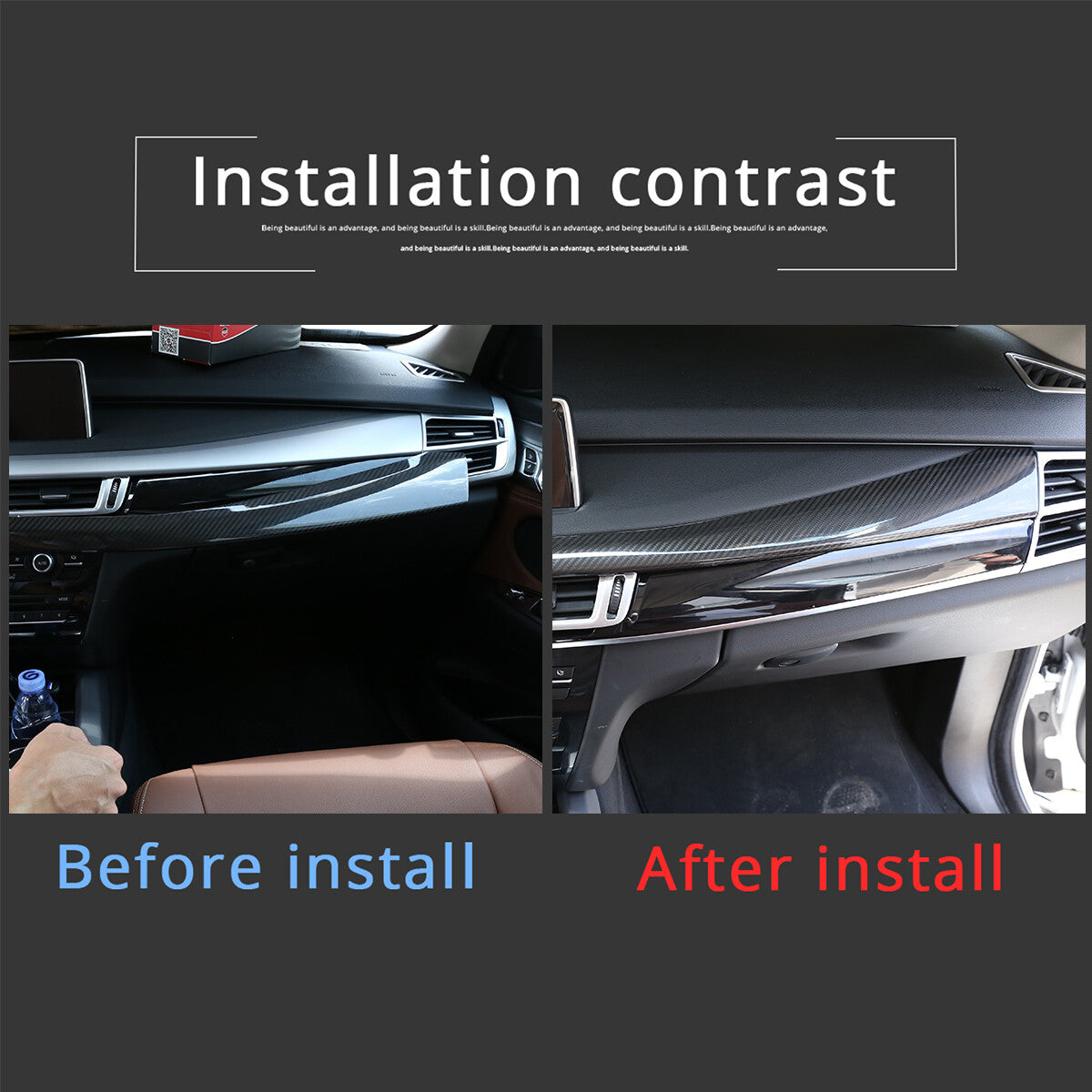 17PCS Real Dry Carbon Fiber Interior Trim Decor Cover For BMW X5 F15 2014-2018 35
