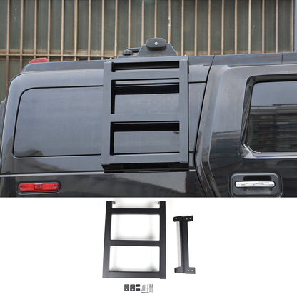 Alloy Rear Roof Climbing Ladder Rack Window Molle Panel For Hummer H2 2003-09 67