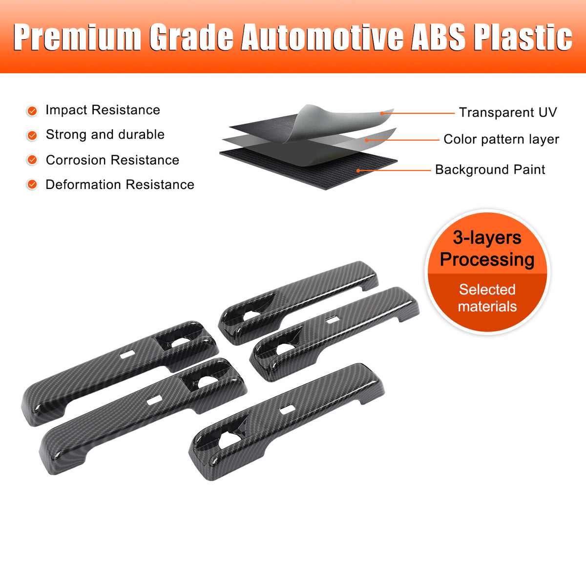 Carbon Fiber ABS Exterior Door Handle Cover Trim For Benz G-Class W465 2025+ 7