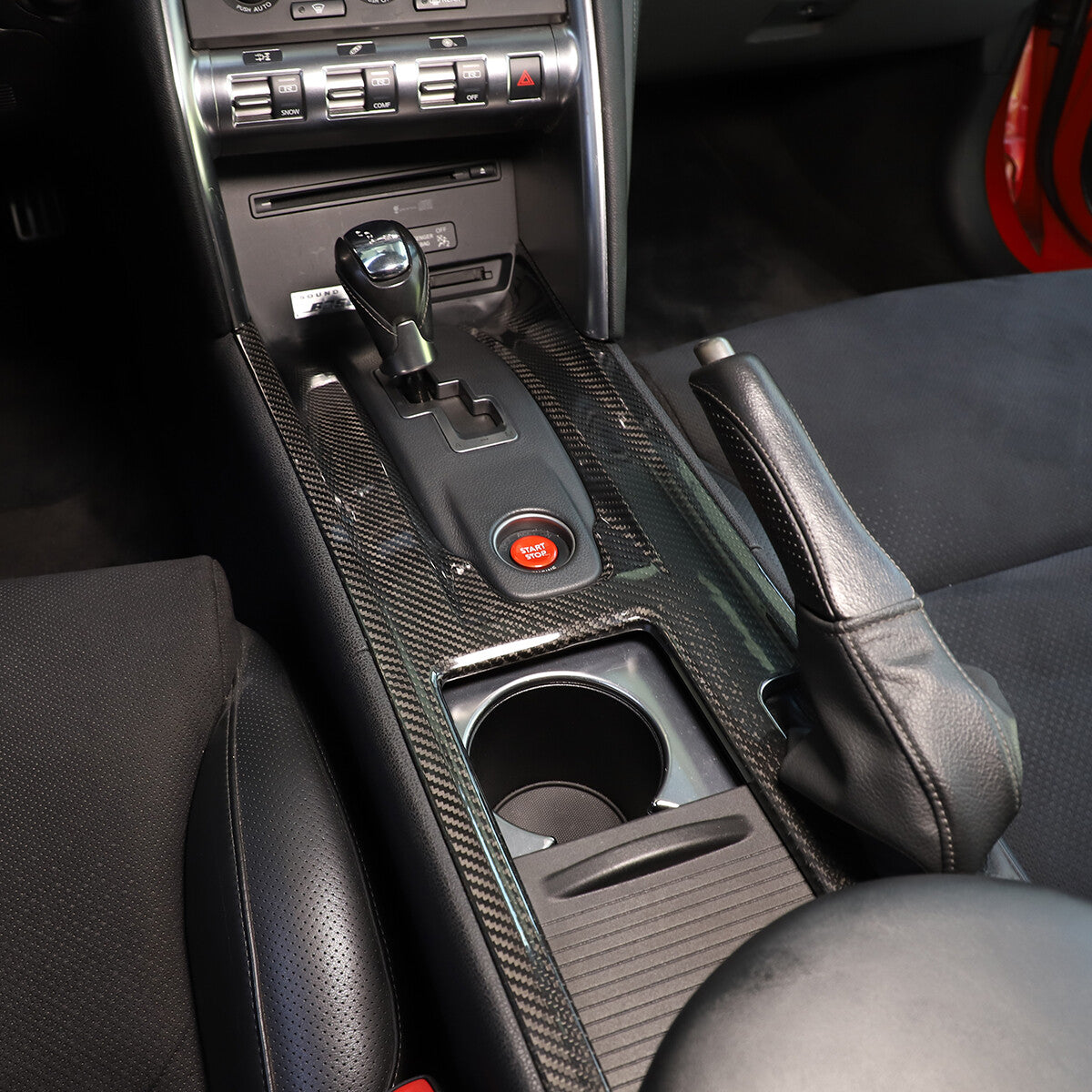 Real Carbon Fiber Inner Console Gear Shift Overlay Trim For Nissan GTR R35 08-16 3