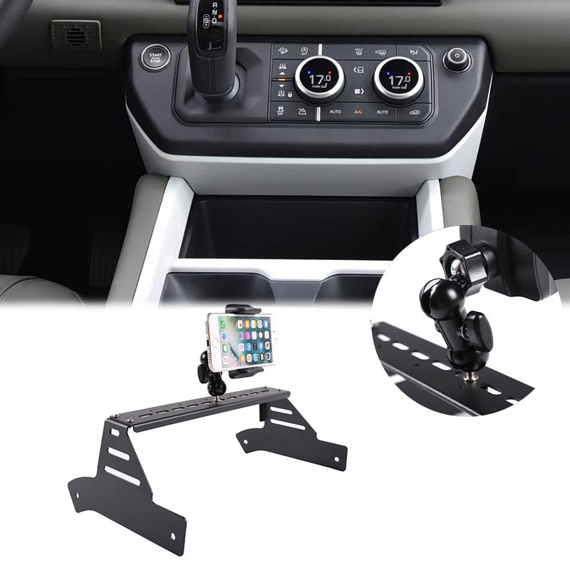 Black Clip Center Console Phone Mount Bracket For Land Rover Defender L663 2020+ 1