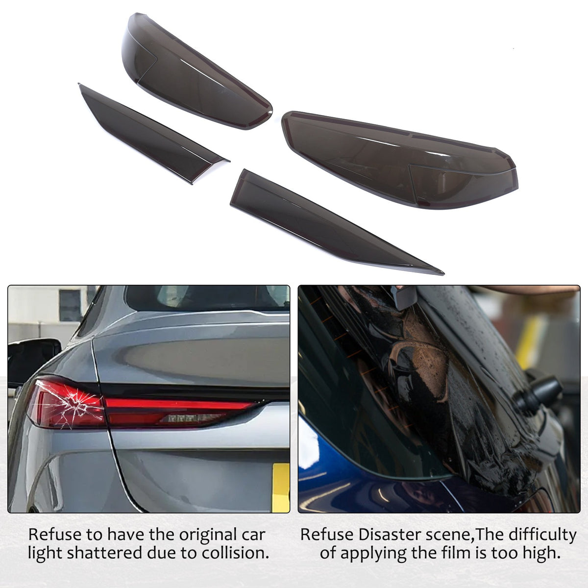 Smoked Black Rear Tail Light Trim For BMW 2 Series F44 Gran Coupe 2020-25 US 16