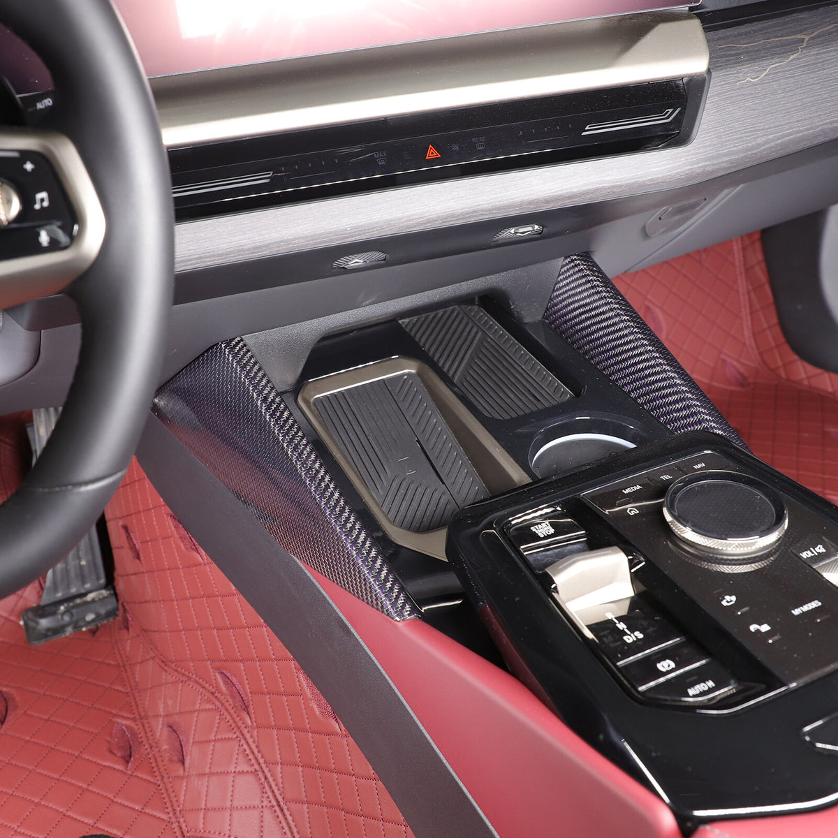 Real Carbon Fiber Center console Gear Shift Side Trim For BMW 5 Series G60 2024+ 16