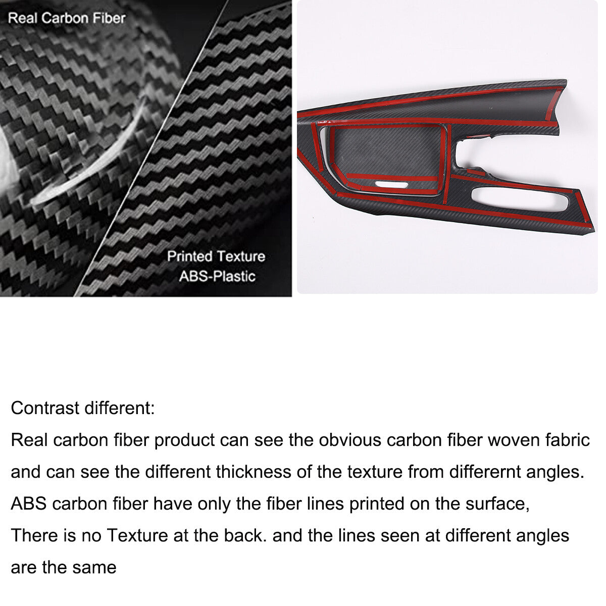 Real Carbon Fiber Console Gear Shift Panel Trim For C8 Corvette Z06 Z51 20-25 6