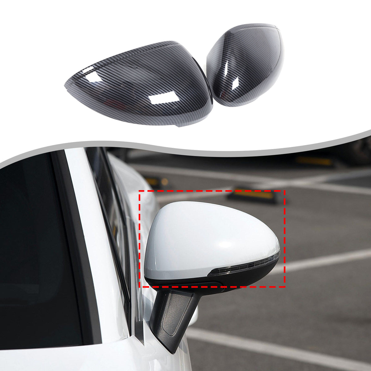 ABS Carbon fiber Side Rear Mirror Cover Caps Trim For Porsche Macan 2011-2021 US 1
